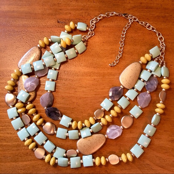 ANTHROPOLOGIE Green Zermatt Layer Necklace - Picture 2 of 3